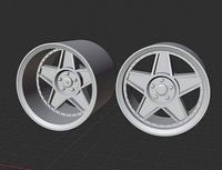 B45 or Challenger style rims staggered | 3D