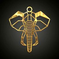 Linear elephant pendant | 3D