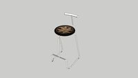 Tiki counter stool oak seat and backrest