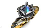 twisted shank milgrain engagement ring stl verified  | 3D