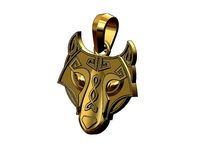 Fenrir wolf pendant with bail | 3D