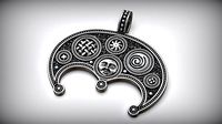 Lunar Slavic Symbol Nordic Amulet Lunniza | 3D