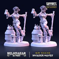 Pirate Bartender Calamity Normal and Nude | 3D