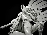 SENTINEL VAYNE WITH STAND AND LOL LOGO | 3D