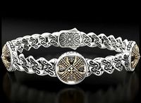 Bracelet with patterns and antique cross 724 | 3D