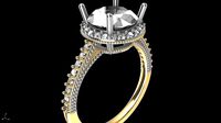milgrain 8mm diamond engagement ring stl verified  | 3D