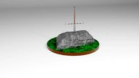 Statuette sword in stone | 3D