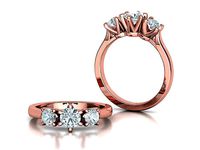 Three Stone Engagement ring 5mm main stone printable 3dmodel | 3D