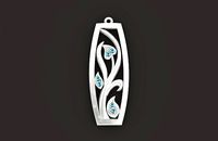 pendant plant branch with leaves and stones | 3D