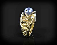 octopus ring with pearls | 3D