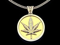 Marijuana pendant silver gold printable jewelry 3D model | 3D