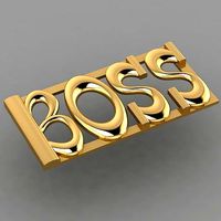 Hip Hop Boss Letter Necklace For Men Women Gold | 3D