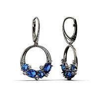 Round Earrings with stones | 3D