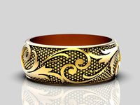 Ornamental carving ring silver gold printable jewelry 3D model | 3D