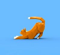 Polygonal Stretching Cat | 3D