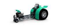 Diecast Pulling tractor with single V8 engine Scale 1 to 25 | 3D