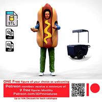 N4 Salesperson hotdog Seller | 3D