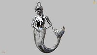 Mermaid Pendant 15mm | 3D