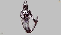 Mermaid Pendant 30mm  | 3D