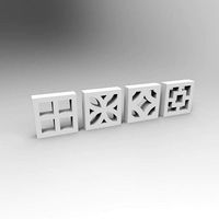 Balcony concrete blocks 4 types - 1-35 scale dioramas accessory | 3D