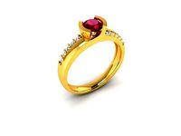 Solitaire Wedding Engagement Ring | 3D