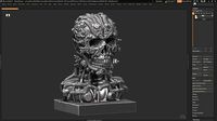 skull robot bust 07 3d print model | 3D