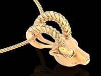 Goat pendant silver gold sterling printable jewelry 3D model | 3D