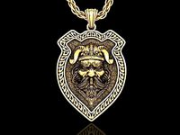 The Viking Warrior Head Shield Pendant V2 | 3D