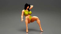 Sexy Girl Sitting on a Sofa | 3D