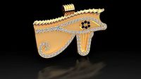 Oudjat eye Amulet replica diamonds pendant | 3D