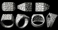 Light Weight Plain Gold Nugget Ring All 7 Sizes  | 3D
