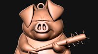 Angry Pig keychain | 3D