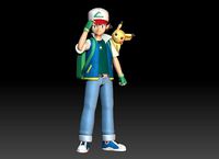 Pokemon Anime Season 1 Ash Ketchum aka Satoshi | 3D