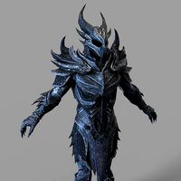 Skyrim Daedric Armor Full Wearable Armor with Weapons | 3D