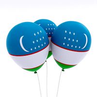 Uzbekistan country balloon low poly 3d model