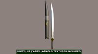 Sword 05 Game-Ready PBR Unity UE Arnold V-Ray Textures Included