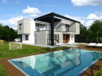 Modern - contemporary house with pool