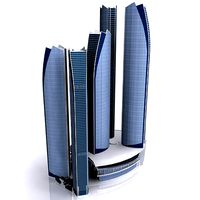 Etihad tower low poly 3d model