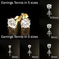 Tennis Earrings 5 Sizes | 3D