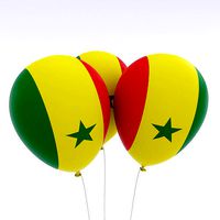 Senegal country balloon low poly 3d model