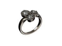 1029-Ring with 3 big stones | 3D