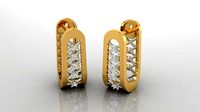 Earring E16 The luxury female earring with gems | 3D