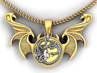 Fantasy Medusa wings silver gold printable jewelry 3D model | 3D