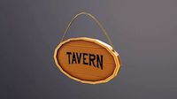 PBR lowpoly stylized tavern sigh nameplate