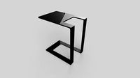 Side Table Massive Steel Coated in Metallic effect