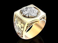 Lion ring silver gold printable jewelry 3D model | 3D