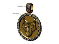 Iced Fenrir wolf diamond pendant with bail | 3D