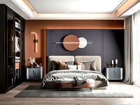 SKP-I-22-06-0018 Contemporary Orange Earth Toned Bedroom