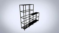 IKEA storage combination VITTSJO black metal with glass