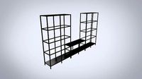 IKEA TV storage combination VITTSJO black metal with glass